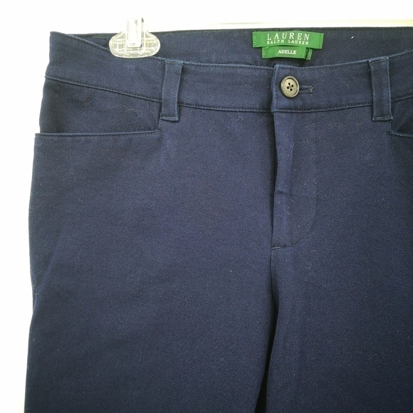 Lauren Ralph Lauren 4 Adelle Navy Blue Stetch Formal Dress Pants Green Tag - Picture 3 of 8
